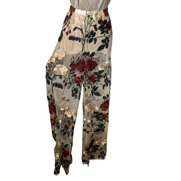 K-TOO Los Angeles Floral Sheer Pants size L - Picture 2 of 12